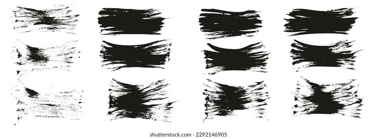 Flat Fan Brush Thin Short Background High Detail Abstract Vector Background Set 