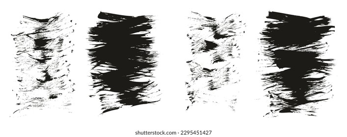 Flat Fan Brush Thin Short Background High Detail Abstract Vector Background Set 