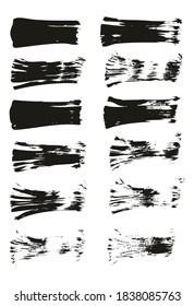 Flat Fan Brush Thin Straight Lines High Detail Abstract Vector Background Set 
