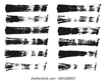 Flat Fan Brush Thin Straight Lines High Detail Abstract Vector Background Set 