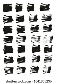 Flat Fan Brush Thin Straight Lines High Detail Abstract Vector Background Set 