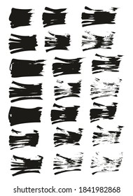 Flat Fan Brush Thin Straight Lines High Detail Abstract Vector Background Set 