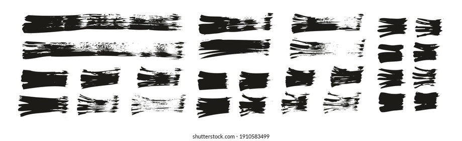 Flat Fan Brush Thin Straight Lines High Detail Abstract Vector Background Set 