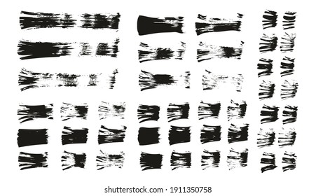 Flat Fan Brush Thin Straight Lines High Detail Abstract Vector Background Set 