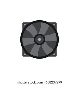 Flat Fan Element. Vector Illustration Of Flat Cooler Isolated On Clean Background. Can Be Used As Cooler, Fan And Ventilator Symbols.