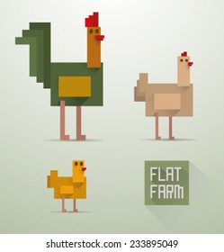 Flat Farm Chicken, vector