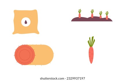 flat farm collection vector, element vector