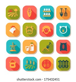 Flat Farm Icon Set for web and mobile.