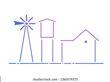 flat farm illustration