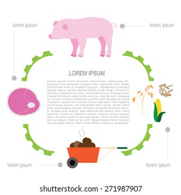 Flat Farm infographic 2. background vector