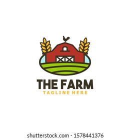 Flat Farm Logo Badge Design Vector Template