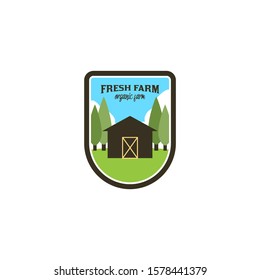 Flat Farm Logo Badge Design Vector Template