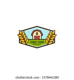Flat Farm Logo Badge Design Vector Template