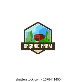 Flat Farm Logo Badge Design Vector Template