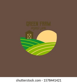 Flat Farm Logo Badge Design Vector Template