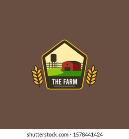 Flat Farm Logo Badge Design Vector Template