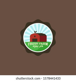 Flat Farm Logo Badge Design Vector Template