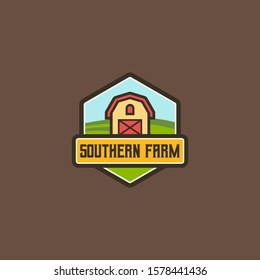 Flat Farm Logo Badge Design Vector Template