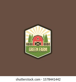 Flat Farm Logo Badge Design Vector Template