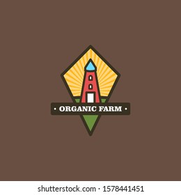 Flat Farm Logo Badge Design Vector Template