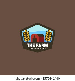 Flat Farm Logo Badge Design Vector Template