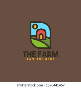Flat Farm Logo Badge Design Vector Template