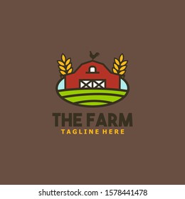 Flat Farm Logo Badge Design Vector Template