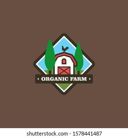 Flat Farm Logo Badge Design Vector Template
