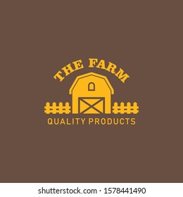 Flat Farm Logo Badge Design Vector Template