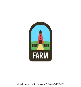 Flat Farm Logo Badge Design Vector Template