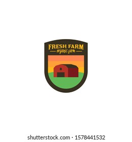 Flat Farm Logo Badge Design Vector Template
