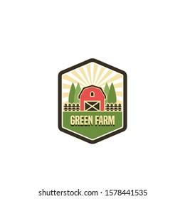 Flat Farm Logo Badge Design Vector Template
