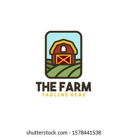 Flat Farm Logo Badge Design Vector Template