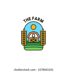 Flat Farm Logo Badge Design Vector Template