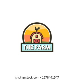 Flat Farm Logo Badge Design Vector Template