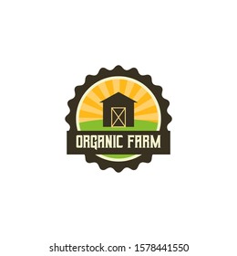 Flat Farm Logo Badge Design Vector Template