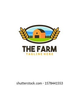 Flat Farm Logo Badge Design Vector Template