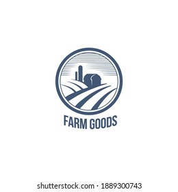 Flat farm logo template collection