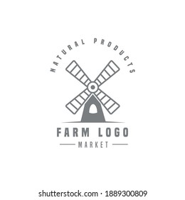 Flat farm logo template collection