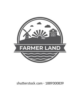 Flat farm logo template collection