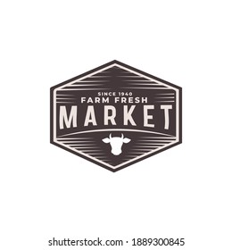 Flat farm logo template collection