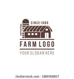 Flat farm logo template collection