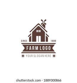 Colección de plantillas de logotipo de granja plana