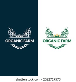 Flat farm logo template collection. Farm product logo or symbol. Agriculture, farming, natural food concept