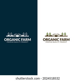 Flat farm logo template collection. Farm product logo or symbol. Agriculture, farming, natural food concept