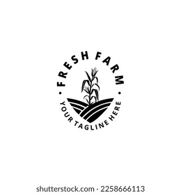 Flat farm logo template collection. Farm product logo or symbol. Agriculture, farming, natural food concept