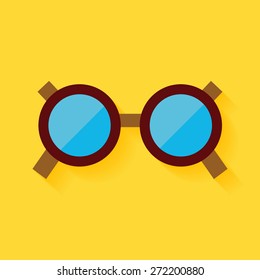 Flat Fashion Accessory Glasses. Vector Illustration of Flat Stylized Glasses