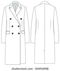 Flat Fashion Template - Trench Coat