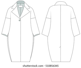 Flat fashion template    Trench coat Different types women winter clothes  coats vector