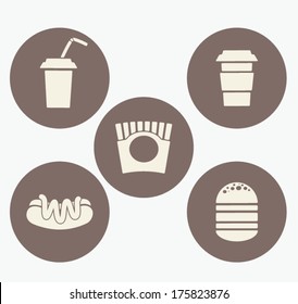 flat fast food images in info-graphic style, vector collection